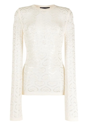 Marco Rambaldi heart-motif long-sleeved top - White