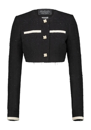 VETEMENTS cropped tweed jacket - Black