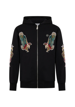 Philipp Plein patch-embellishment zip-up hoodie - Black