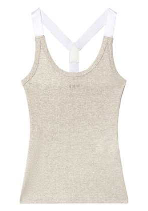 Off-White ribbed tank top - Silver