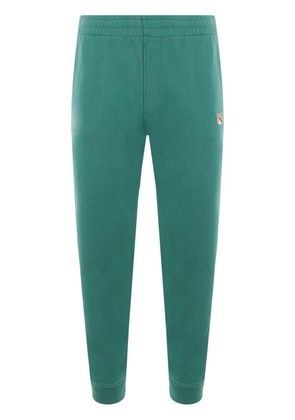 Maison Kitsuné embroidered-logo cotton joggers - Green