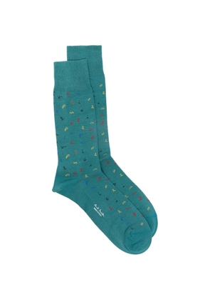 Paul Smith Meribel logo-pattern socks - Blue