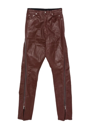 Rick Owens DRKSHDW zip-detail leather jeans - Red