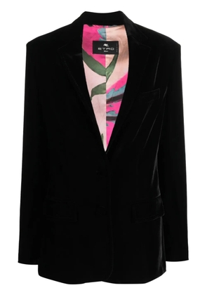 ETRO single-button velvet blazer - Black