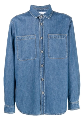 Moschino teddy bear-print denim shirt - Blue