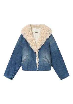 ISABEL MARANT Charone fur collar jacket - Blue