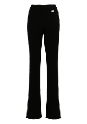 Off-White side-stripe ribbed flared trousers - Black