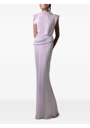 Gemy Maalouf asymmetrical draped maxi dress - Purple
