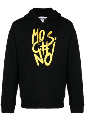Moschino logo-print cotton hoodie - Black