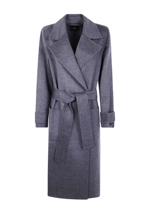 JOSEPH belted wool coat - Grey