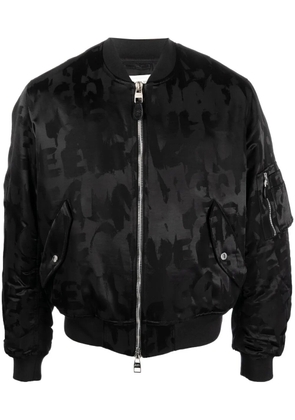 Alexander McQueen logo-print bomber jacket - Black