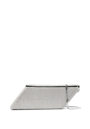 Kara crystal-embellished box-shaped shoulder bag - White