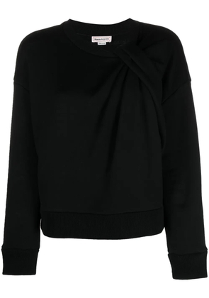 Alexander McQueen knot-embellished cotton sweatshirt - Black