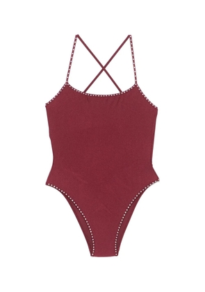 Oséree crystal-detail swimsuit - Red