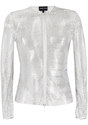 Giorgio Armani crew-neck mesh T-shirt - Grey