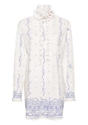 Philosophy Di Lorenzo Serafini floral-print cotton shirt dress - Neutrals