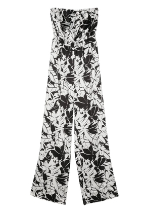 Michael Michael Kors palm tree-print satin jumpsuit - Black
