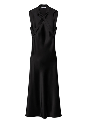 Off-White buckle-detail satin midi dress - Black