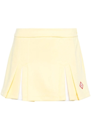Casablanca logo-embroidered pleated miniskirt - Yellow