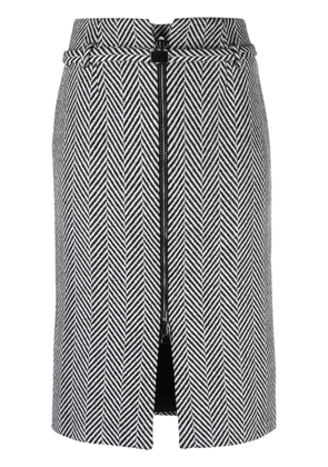 TOM FORD chevron-pattern midi pencil skirt - Black