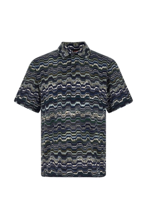 Missoni zig-zag-pattern polo shirt - Blue