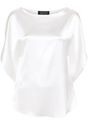 Gianluca Capannolo boat-neck satin blouse - White