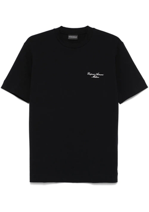 Emporio Armani logo-embroidered T-shirt - Blue