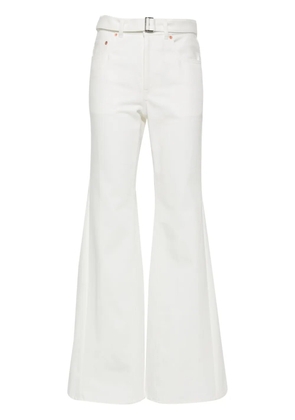 sacai mid-rise flared jeans - White