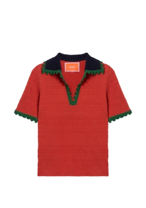 La DoubleJ scalloped knitted top - Red