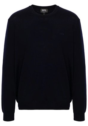 A.P.C. logo-embroidered sweater - Blue