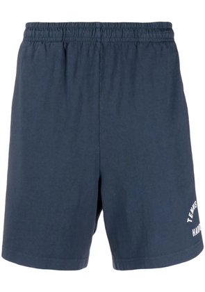 Harmony Paris logo-print cotton track shorts - Blue