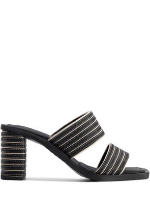 Bernardo Bernardo 1946 70mm Bari striped double strap sandals - Black
