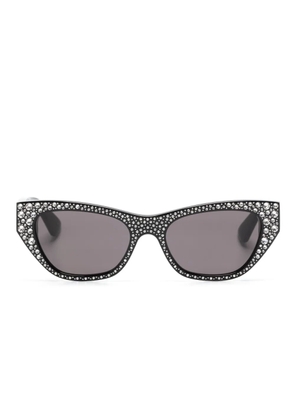 Alexander McQueen Eyewear rhinestone-embellished cat-eye sunglasses - Black
