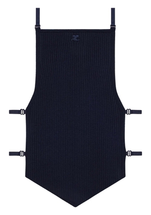 Courrèges lingerie-detail pointy tank top - Blue