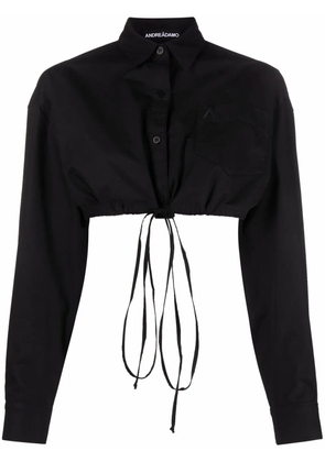 ANDREĀDAMO cropped cotton shirt - Black