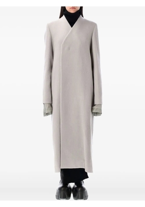 Rick Owens Museum collarless wrap coat - Grey