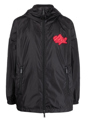 DSQUARED2 chest logo-patch hooded jacket - Black