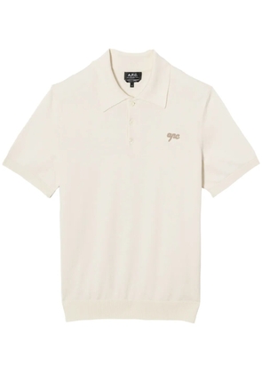 A.P.C. logo-embroidered polo shirt - White