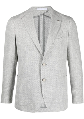 Tagliatore herringbone-pattern single-breasted blazer - Grey