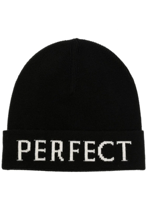 Perfect Moment logo-intarsia beanie - Black