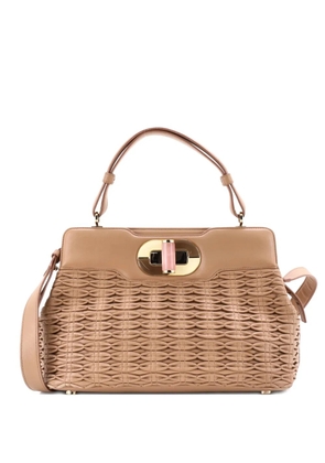 Bvlgari Pre-Owned Isabella Rossellini Bag Ruched Leather Medium tote bag - Neutrals