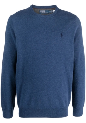 Polo Ralph Lauren Polo-Pony-embroidered wool jumper - Blue