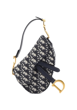 Christian Dior Pre-Owned Saddle Handbag Oblique Canvas Mini shoulder bag - Blue