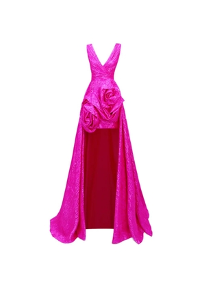 Gemy Maalouf draped flower A-line dress - Pink