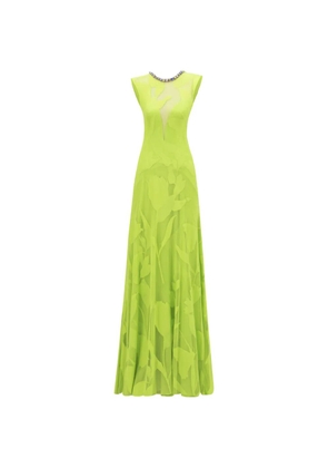 Gemy Maalouf patterned lace maxi dress - Green