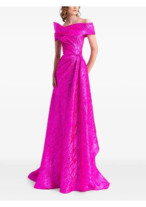 Gemy Maalouf off-shoulder draped-waist maxi dress - Pink