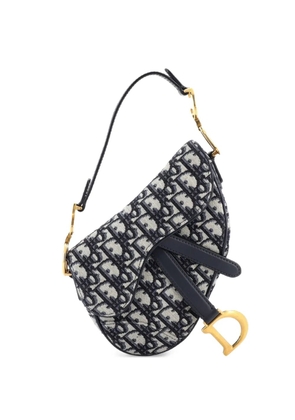Christian Dior Pre-Owned Saddle Handbag Oblique Canvas Mini shoulder bag - Blue