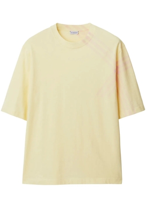 Burberry check-print cotton T-shirt - Yellow