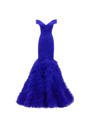 Gemy Maalouf draped mermaid-cut maxi dress - Blue