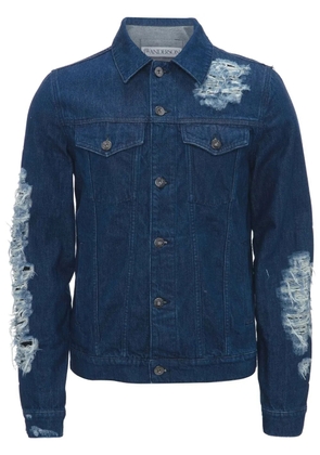 JW Anderson distressed -effect denim jacket - Blue